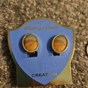 New Vintage WHITING And DAVIS Clip Earrings